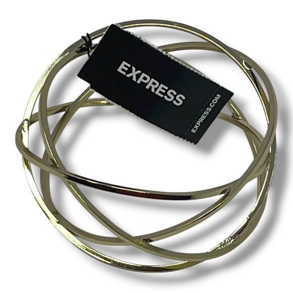 Express Gold-Tone Interlocking Bangle Bracelet NWT - Picture 2 of 4